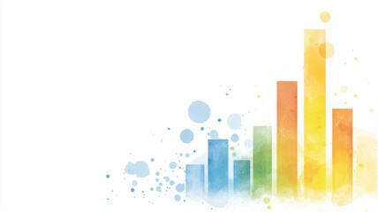 Poster - Colorful Abstract Bar Graph with Watercolor Style for Business Presentation