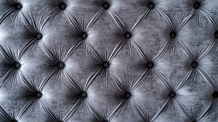 Poster - Elegant tufted gray and white velvet upholstery background perfect for interior design and decoration showcasing rich woven texture