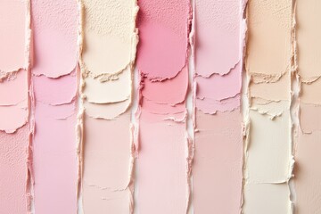 Poster - Soft pastel color palette showcasing a harmonious gradient of pink and beige hues from light to deep shades in perfect harmony. Generative AI