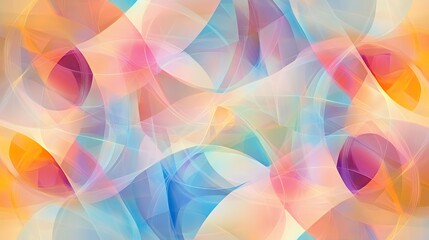 Poster - Abstract Pastel Waves of Color and Light