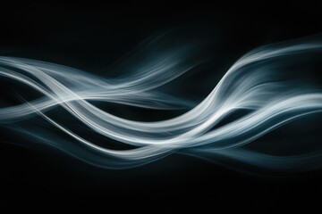Poster - Elegant silky waves flow gracefully across a dark background in a mesmerizing display of abstract art. Generative AI
