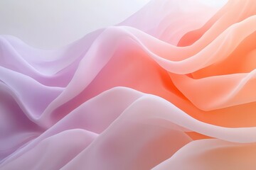 Poster - Flowing layers of soft fabric with gradient colors create an elegant decorative backdrop for design projects. Generative AI