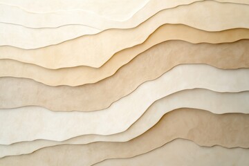 Poster - Textured layers in neutral tones create an organic and calming atmosphere in interior design. Generative AI