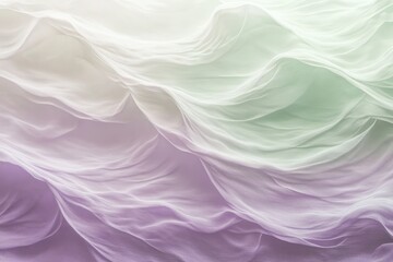 Poster - Soft, flowing textures blend in shades of lavender and green with delicate undulations capturing serene movement. Generative AI