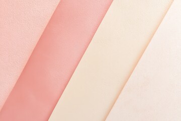 Poster - Soft pastel colored paper arranged neatly on a table for artistic projects or crafts in a creative workspace. Generative AI