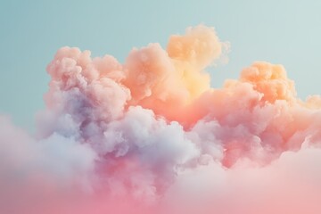 Poster - Colorful clouds create a dreamy sky at sunset over a serene landscape. Generative AI