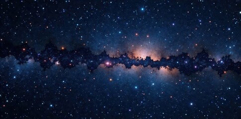 Wall Mural - Vast black expanse, myriads of twinkling stars scattered across , cosmic dust, stars, deep space