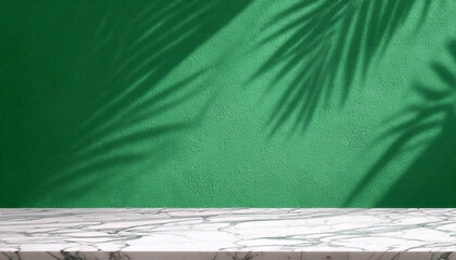 Wall Mural - abstract studio with green background for product presentation. empty room with window shadows, flow
