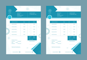 Wall Mural - Minimal Corporate Business Invoice design template, Creative invoice template, payment agreement design and business invoice design