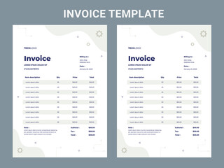 Wall Mural - Business Invoice template. Professional payment agreement layout, corporate bill spreadsheet receipt and invoices for customer vector set of payment form document, receipt tax or bill illustration