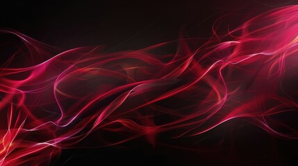 Canvas Print - Black and red background with lines These lines are smooth and flowing. create a feeling of movement