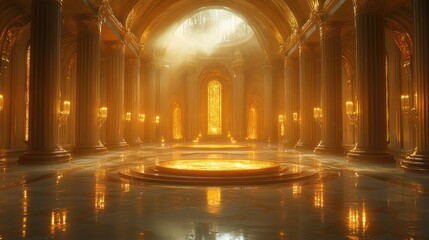 Aufkleber - Golden Stage with Spotlights Luxury Background for Ceremony and Celebration