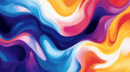 Poster - Abstract Colorful Swirling Paint Wave Design