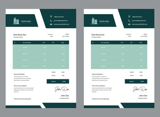 Wall Mural - Modern business invoice template design bundle. Bill form business invoice vector. Corporate invoice template set, receipt tax or bill vector