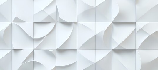 Poster - A minimal and stylish 3D white abstract background. Clean geometric patterns create an appealing and modern design, perfect for tech or design projects.