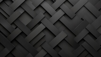Poster - This image showcases a seamless geometric pattern featuring interlocking dark gray rectangles, perfect for backgrounds, textures, or modern design concepts in various creative proj