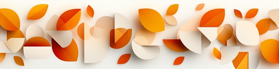 Poster - Abstract 3D shapes in orange with dynamic paper-like layers. Modern art composition, showcasing creativity and vibrant design elements, perfect for digital and printed work.