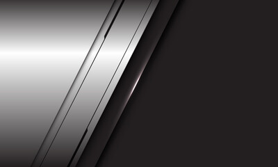 Fototapete - Abstract silver black line slash on grey blank space design modern futuristic technology background vector