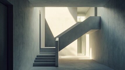 Aufkleber - Interior stairway, sunlight.