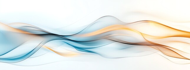 Poster - Abstract flowing lines in blue and orange create a dynamic and elegant visual. Perfect for backgrounds, presentations, and modern design projects.