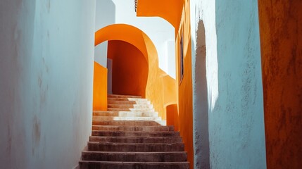 Aufkleber - Colorful archway, steps.