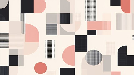 Poster - Abstract Geometric Pattern Design in Pink Black and Gray