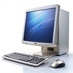 digital computer set on white background