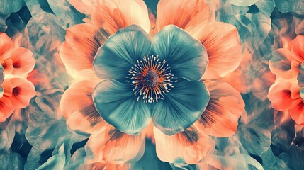 Aufkleber - Vibrant flower art, layered.