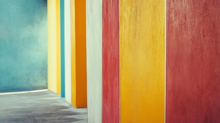 Aufkleber - Colorful painted panels in a row.