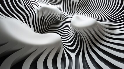 Poster - Abstract monochrome flowing pattern.