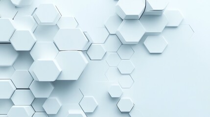 Poster - White hexagons abstract background.