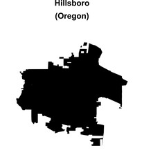 Naklejka na meble Hillsboro (Oregon) blank outline map