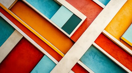 Poster - Colorful geometric patterns wall design.