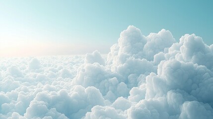 Wall Mural - Clouds above clouds with sunlit sky, for backgrounds, banners or websites.