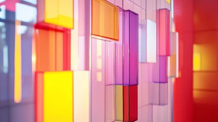 Aufkleber - Colorful glass blocks arranged decoratively.