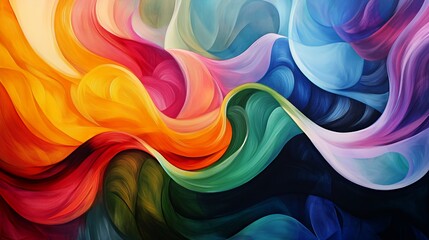 Poster - Abstract Colorful Swirling Paint Design