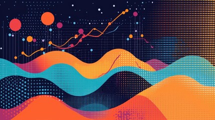 Canvas Print - Abstract Illustration of Economic Trends with Vibrant Colors