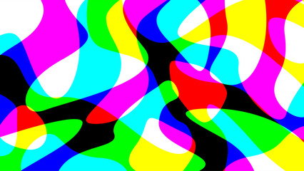 Poster - Abstract Heavy Color Light Leak Flat Fluid  Background, Black