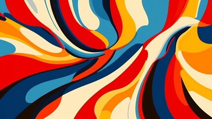 Poster - Abstract Swirling Colorful Waves Design Art