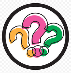 Poster - question mark icon flat red round button vector illustration. eps 10.