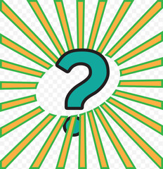 Poster - White Question Mark on transparent Background with Skeptical Expression. eps 10.