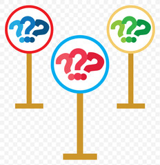 Poster - question mark icon set. bubble question icon, faq questions symbol on a transparent background. eps 