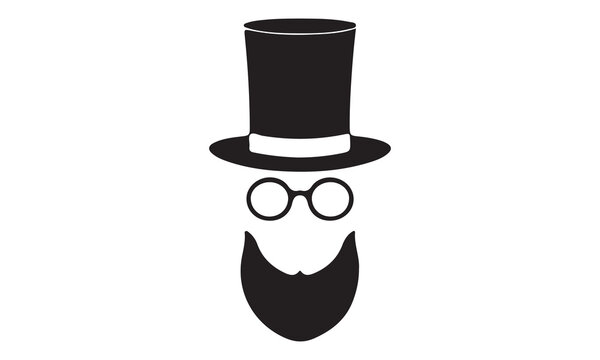 father's day hat silhouette vector illustration