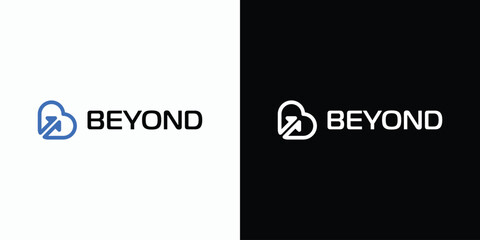 Aufkleber - Vector logo design of initial letter B in heart and arrow shape with modern, simple, clean and abstract style. Icon for business, technology, finance and personal branding.