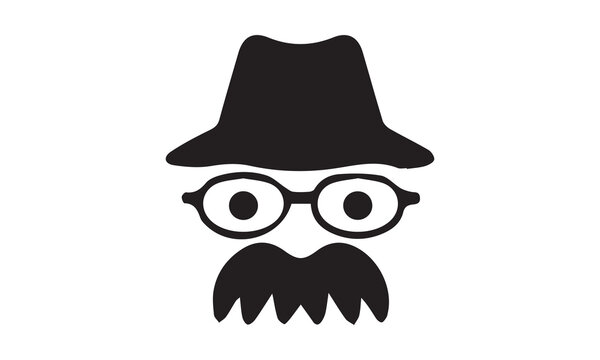 father's day hat silhouette vector illustration