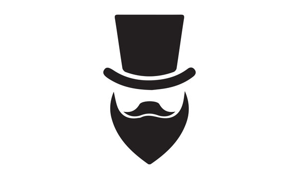 father's day hat silhouette vector illustration