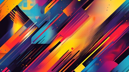 Poster - Abstract Colorful Diagonal Lines Graphic Design