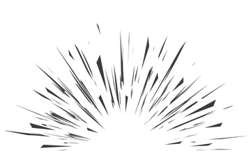 Poster - explosion speed lines. comic radial burst on white background. vector manga motion elements of burst
