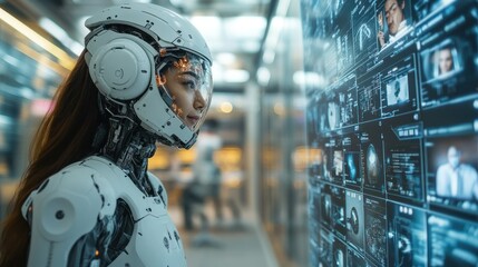 Poster - humanoid robot interacts with digital displays