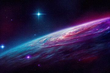 Wall Mural - cosmic panorama: a vibrant galaxy